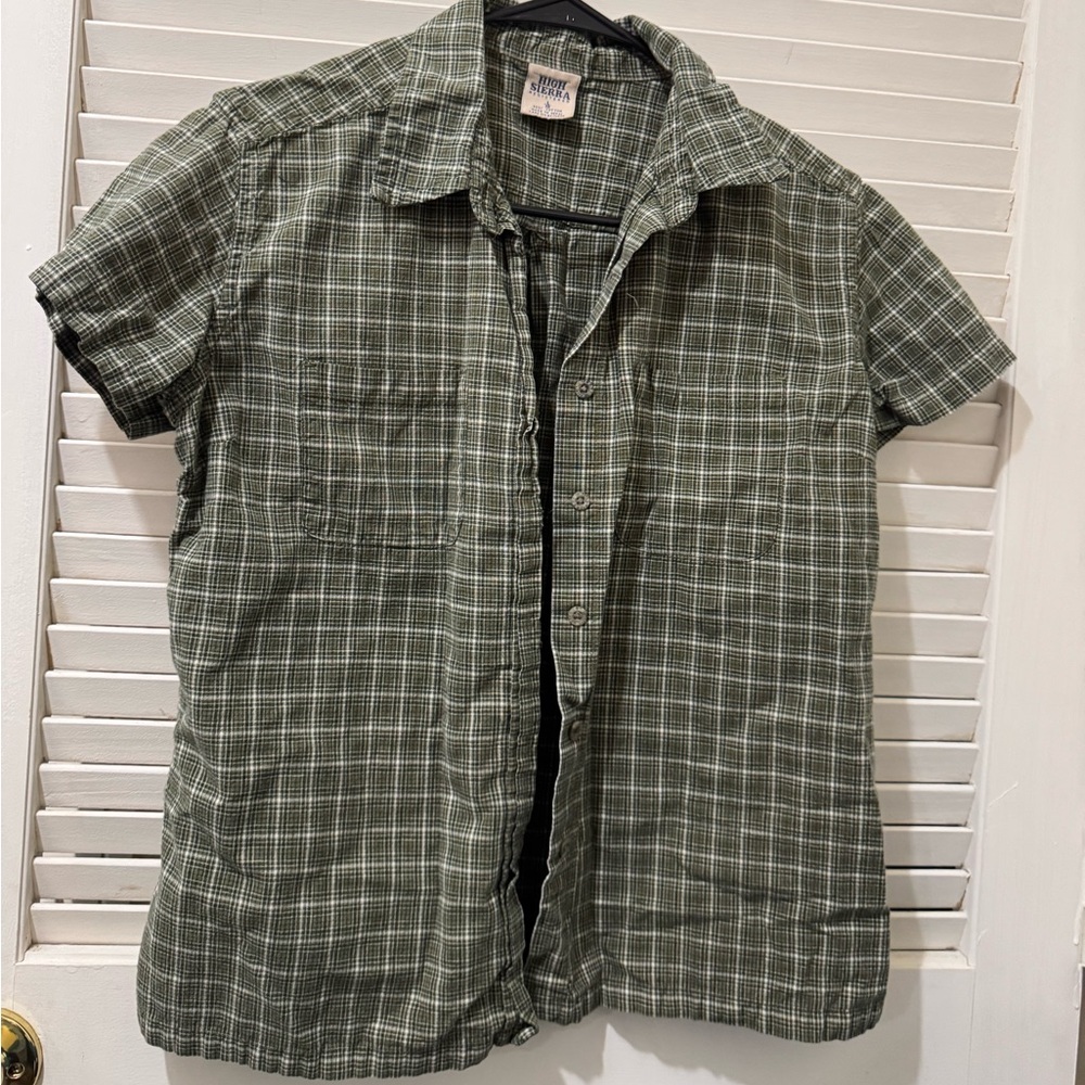 High Sierra Green Plaid Kids Button Down Shirt